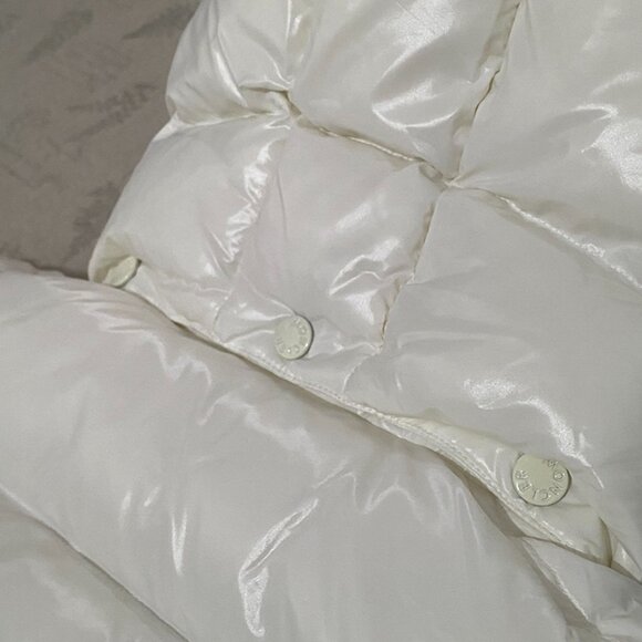 Mens White Moncler Down Jacket With Hood - Picture 9 of 10